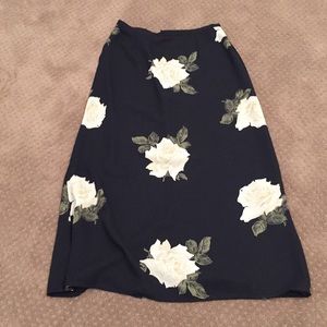 Navy Floral Sheer Skirt